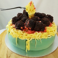 Food - Gravity Cake - Spaghetti and Meatballs